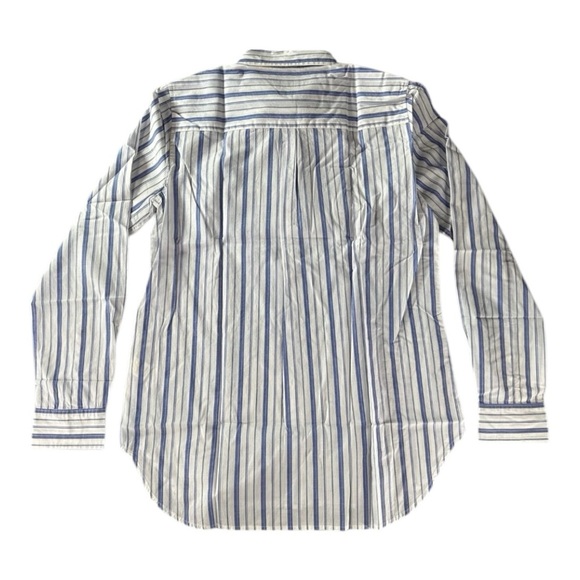 UNTUCKit Pinot Perse Women’s Blue White Striped Button Down Shirt Size 12R NEW - Picture 2 of 10